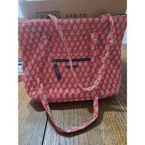 Vera Bradley Red White Blue Tote Bag Handbag  Retired Pattern Quilted Cotton